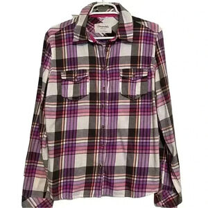 Aeropostale eighty-seven Signature Pink Plaid Button Down - Junior/Teen size XL
